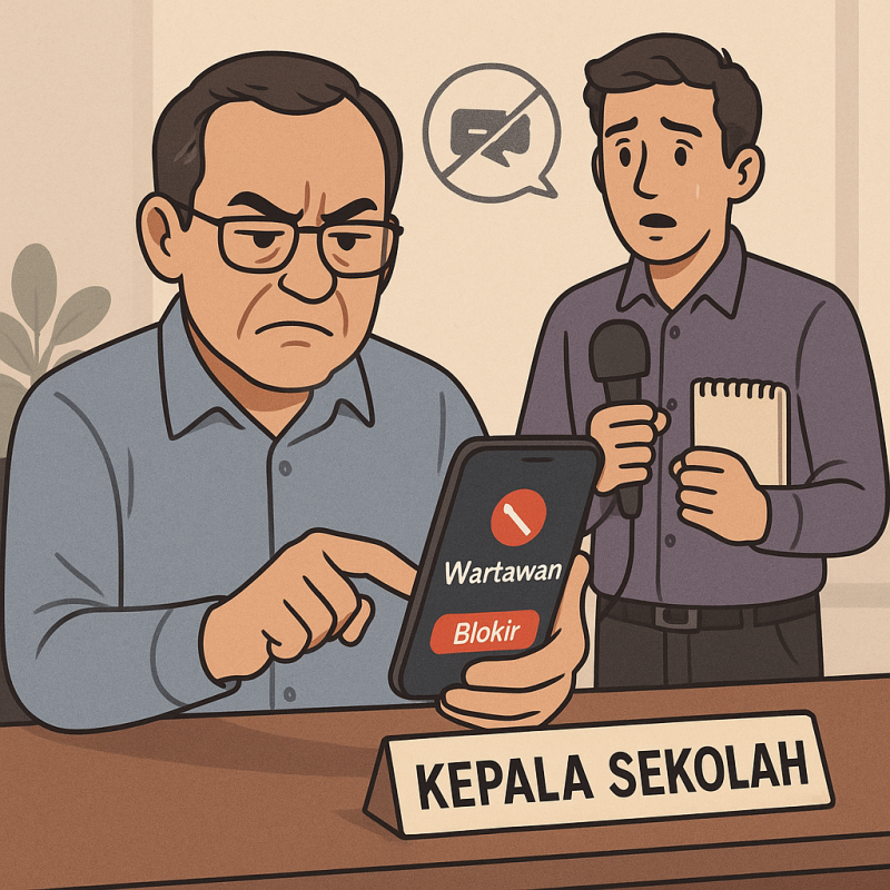 Foto Illustrasi Kepsek SMA Negeri 6 Membolkir Nomor Kontak Jurnalis