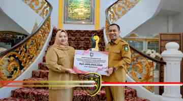 Wabup Bengkalis Serahkan Penghargaan Nasional kepada Bupati di Wisma Sri