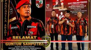 Guntur Sahputra Kembali Terpilih Secara Aklamasi Pimpin PAC Pemuda Pancasila Medan Denai Periode 2026-2029